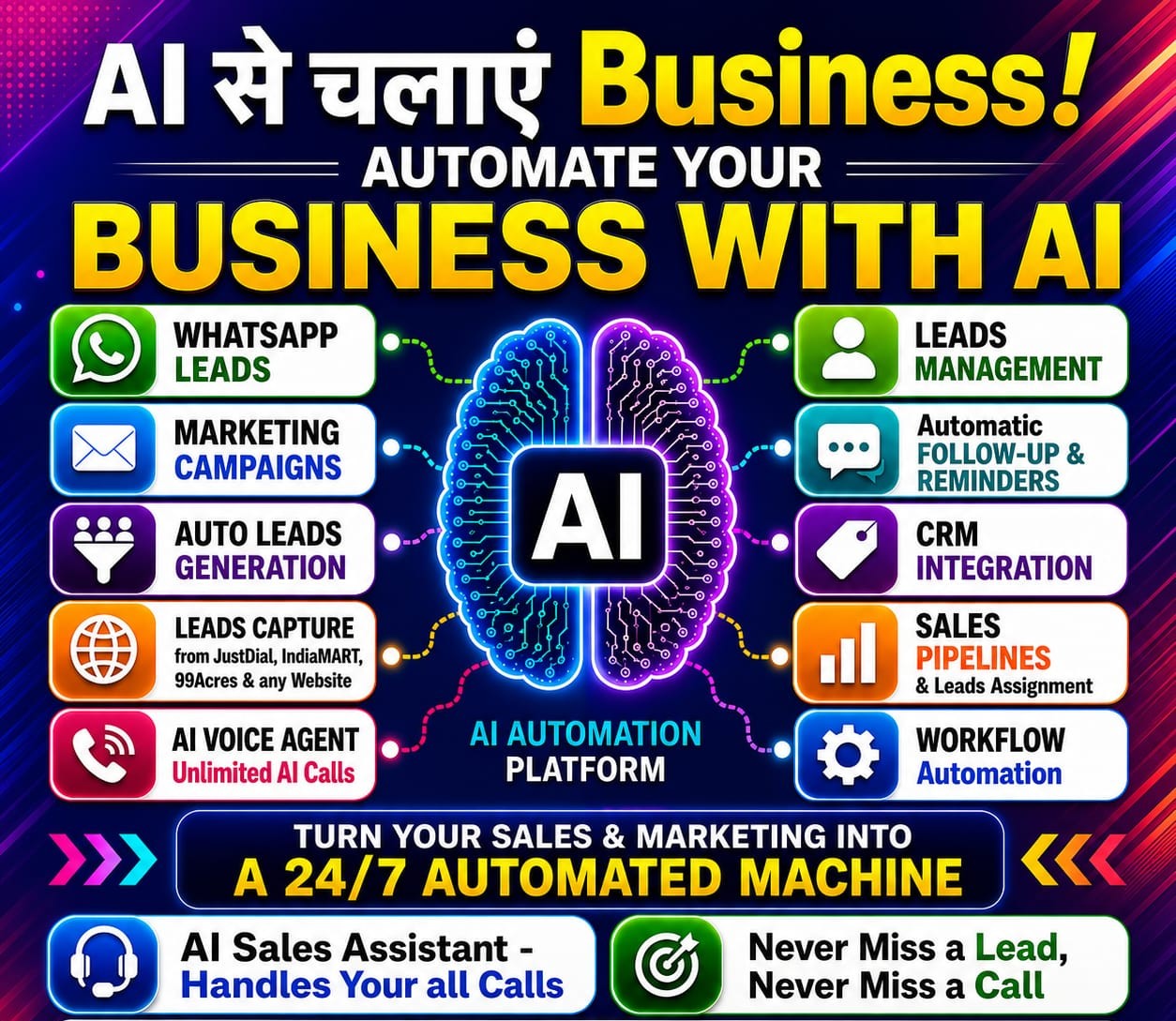 Automate Your Business With AI — WhatsApp Leads, AI Voice Agent, CRM, Sales Pipelines